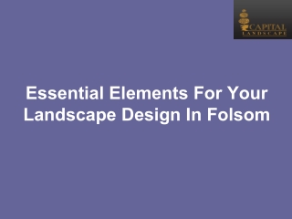 Essential Elements For Your Landscape Design In Folsom