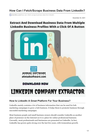 How Can I Fetch or Scrape Business Data From LinkedIn