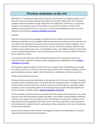 Purchase methadone on the web