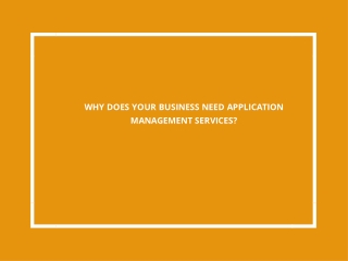 Why does your business need Application Management Services?