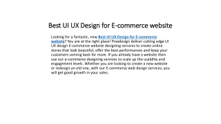 Best UI UX Design for E-commerce website