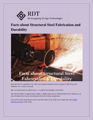 Facts about Structural Steel Fabrication and Durability