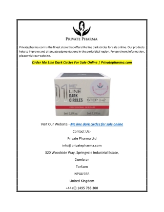 Order Me Line Dark Circles For Sale Online  Privatepharma.com