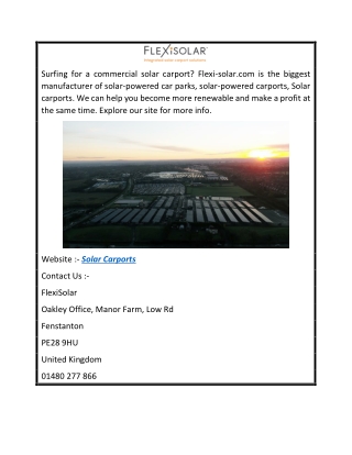 Solar Carports  Flexi-solar.com