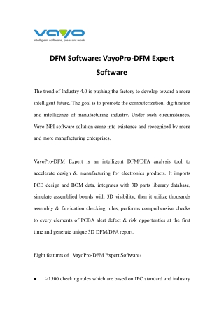 DFM Software VayoPro-DFM Expert Software