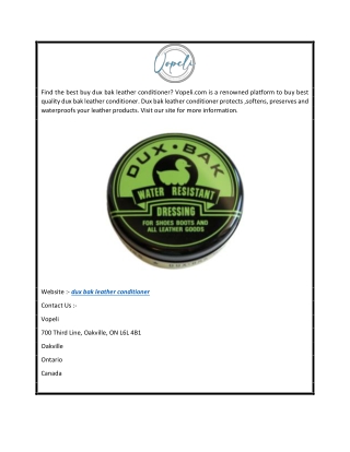 Dux Bak Leather Conditioner  Vopeli.com