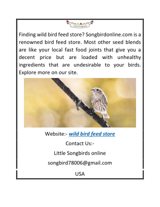 Wild Bird Feed Store Songbirdonline.com
