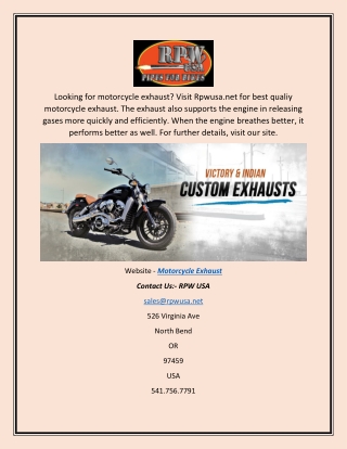 Motorcycle Exhaust | Rpwusa.net