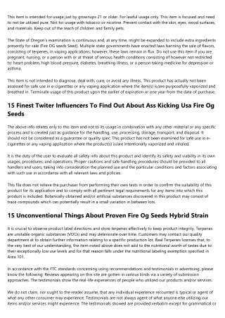 24 Events When You'll Need To Find Out About Best Fire Og Seeds Strain Veg Time
