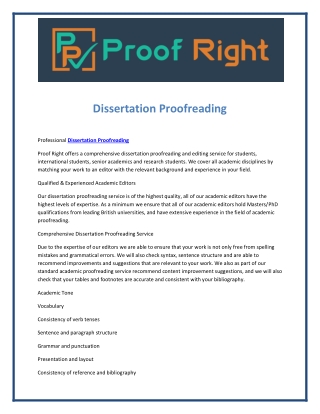 Dissertation Proofreading