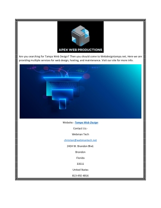 Tampa Web Design | Webdesigntampa.net