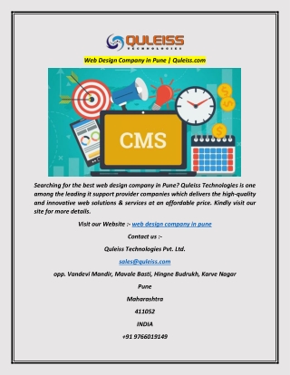 Web Design Company in Pune Quleiss.com