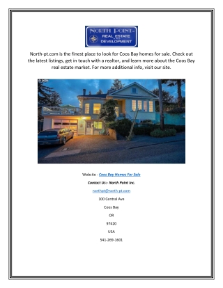 Coos Bay Homes For Sale  North-pt.com