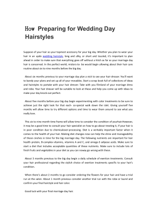 How Preparing for Wedding Day Hairstyles