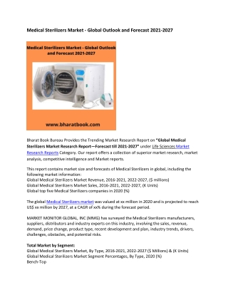 Global Medical Sterilizers Market