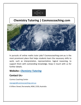 Chemistry Tutoring | Cosmoscoaching.com