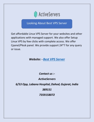 Looking About Best VPS Server