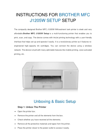 [Fix] Brother MFC-J1205W Printer Setup | Printer Tech Support