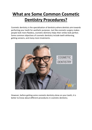 What are Some Common Cosmetic Dentistry Procedures?