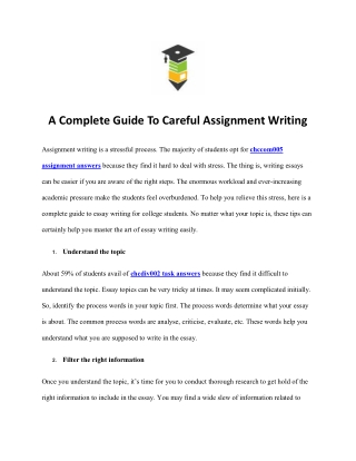 A Complete Guide To Careful Assignment Writing