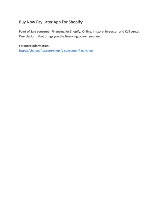 Buy Now Pay Later App For Shopify
