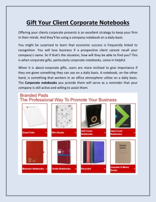 Gift Your Client Corporate Notebooks