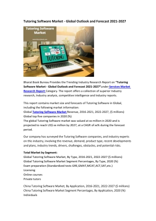 Tutoring Software Market - Global Outlook and Forecast 2021-2027