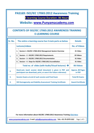 ISO 17065 Awareness Training