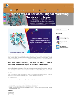 Benefits of SEO & Digital Marketing Services in Jaipur