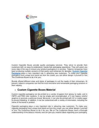 How Your Cigarette Brand the Preferred Choice of Smokers with Custom Cigarette B