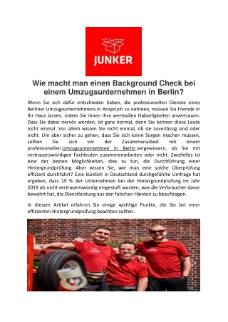 Wie macht man einen Background Check bei einem Umzugsunternehmen in Berlin?