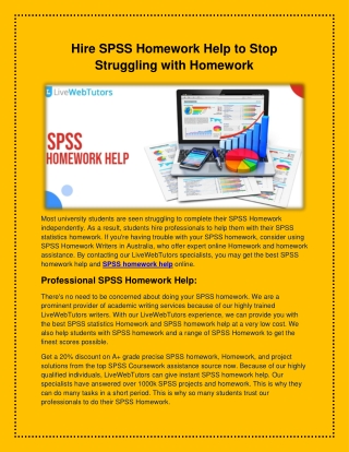 Hire SPSS Homework Help to Stop Struggling with Homework