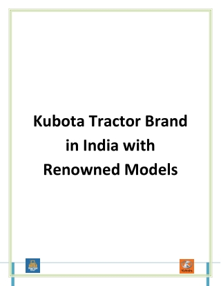 Kubota Tractor Brand in India with Renowned Models-converted