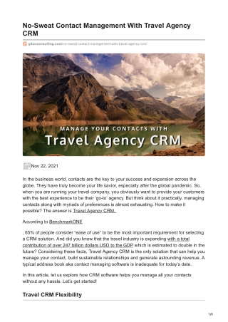 No-Sweat Contact Management With Travel Agency CRM