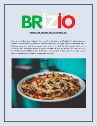 How to find the best restaurant near you