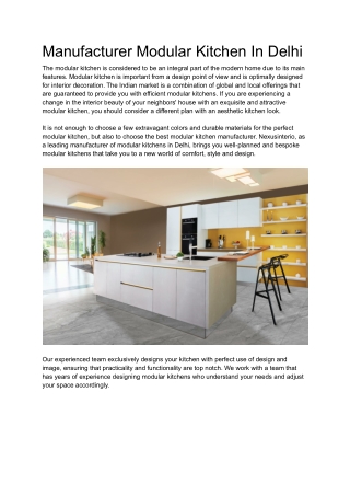 Manufacturer Modular Kitchen In Delhi
