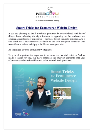 Smart Tricks for Ecommerce Website Design