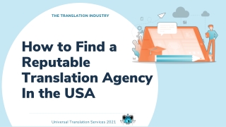 How To Find A Reputable Translation Agency in the USA?