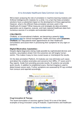 AI to annotate healthcare data common use cases