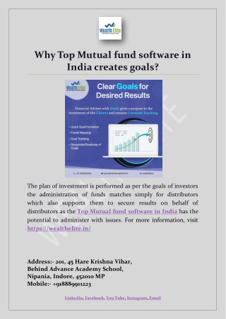 Why Top Mutual fund software in India creates goals