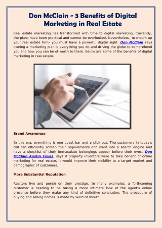 Don McClain - 3 Benefits of Digital Marketing in Real Estate-converted