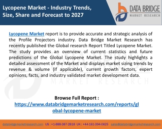 Lycopene Market Size, Share by Top Key Players ,Impressive Industry Growth