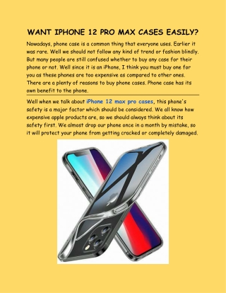 WANT IPHONE 12 PRO MAX CASES EASILY