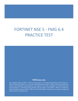 FORTINET NSE 5 - FMG 6.4 PRACTICE TEST