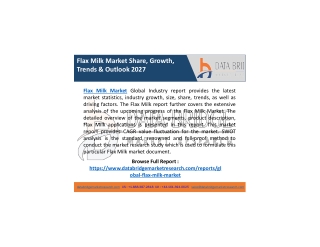 Flax Milk Market Various Strategies to Lead Market, Demands, Key Players, Growth
