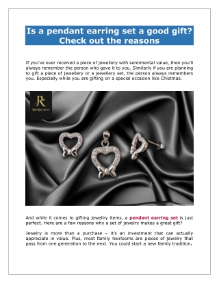 Is a pendant earring set a good gift