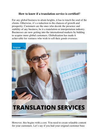 How to know if a translation service is certified