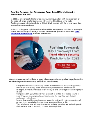 Key Takeaways From Trend Micro’s Security Predictions for 2022