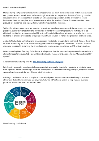 Fundamentals of Manufacturing ERP