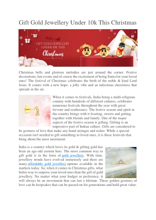 Gift Gold Jewellery Under 10k This Christmas